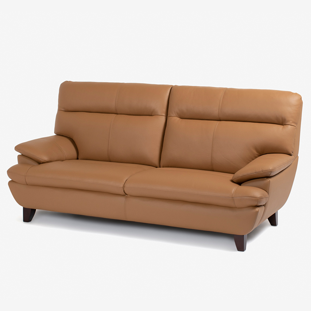 ソファ 3人掛け「ルーニー SD-344」幅198cm 半革キャメル色 #M-02