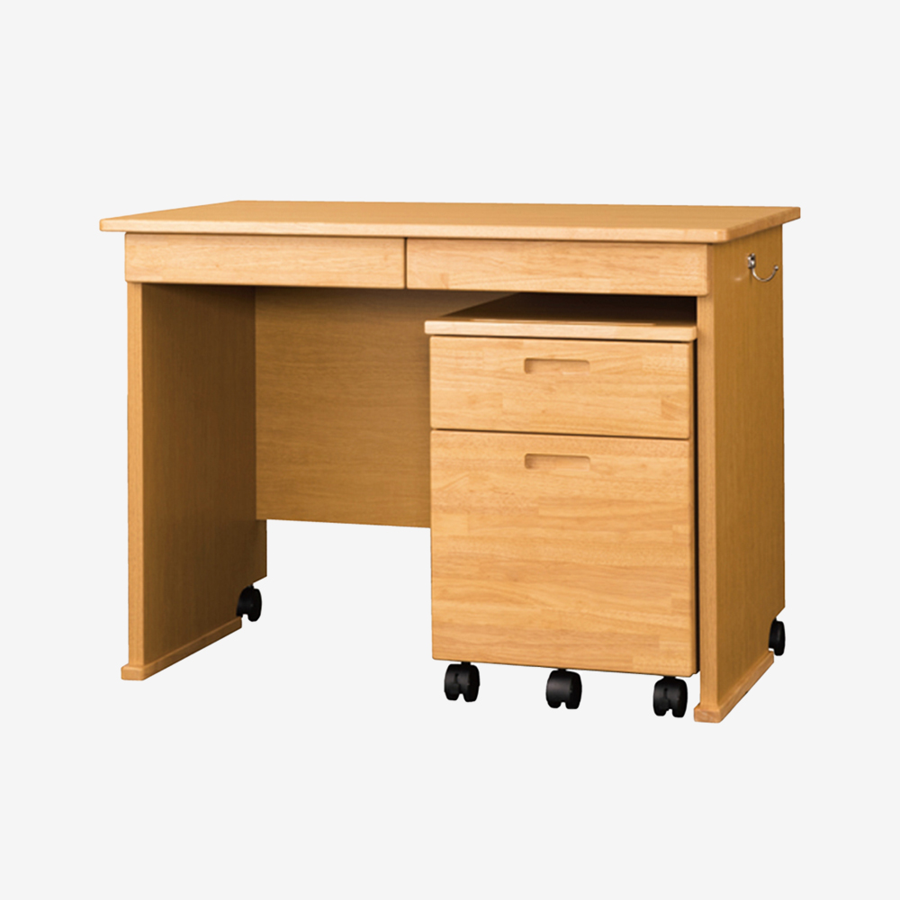 小島工芸 学習デスク「ラークアップ」ワゴン付き チェリーナチュラル色