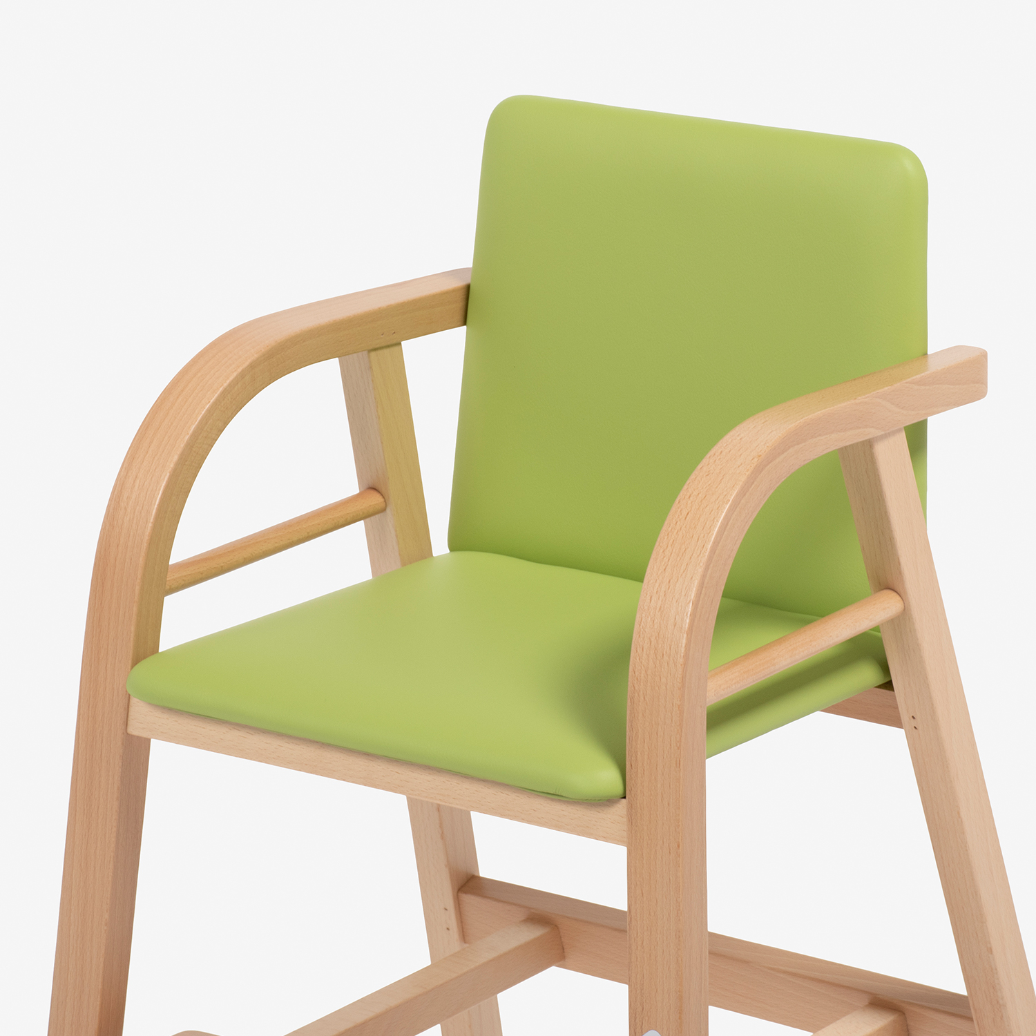 秋田木工 ベビーチェア「No.42」ブナ材ナチュラル色 ソフトレザー