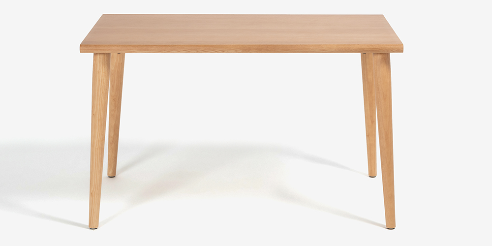 ダイニングテーブル「ユノ3」レッドオーク材 ホワイトオーク色 丸脚 全