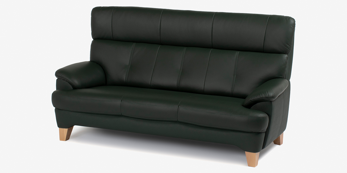 ソファ「ノーヴァ SD-433B」3人掛け 革グリーン色 #OM451 脚部全2色