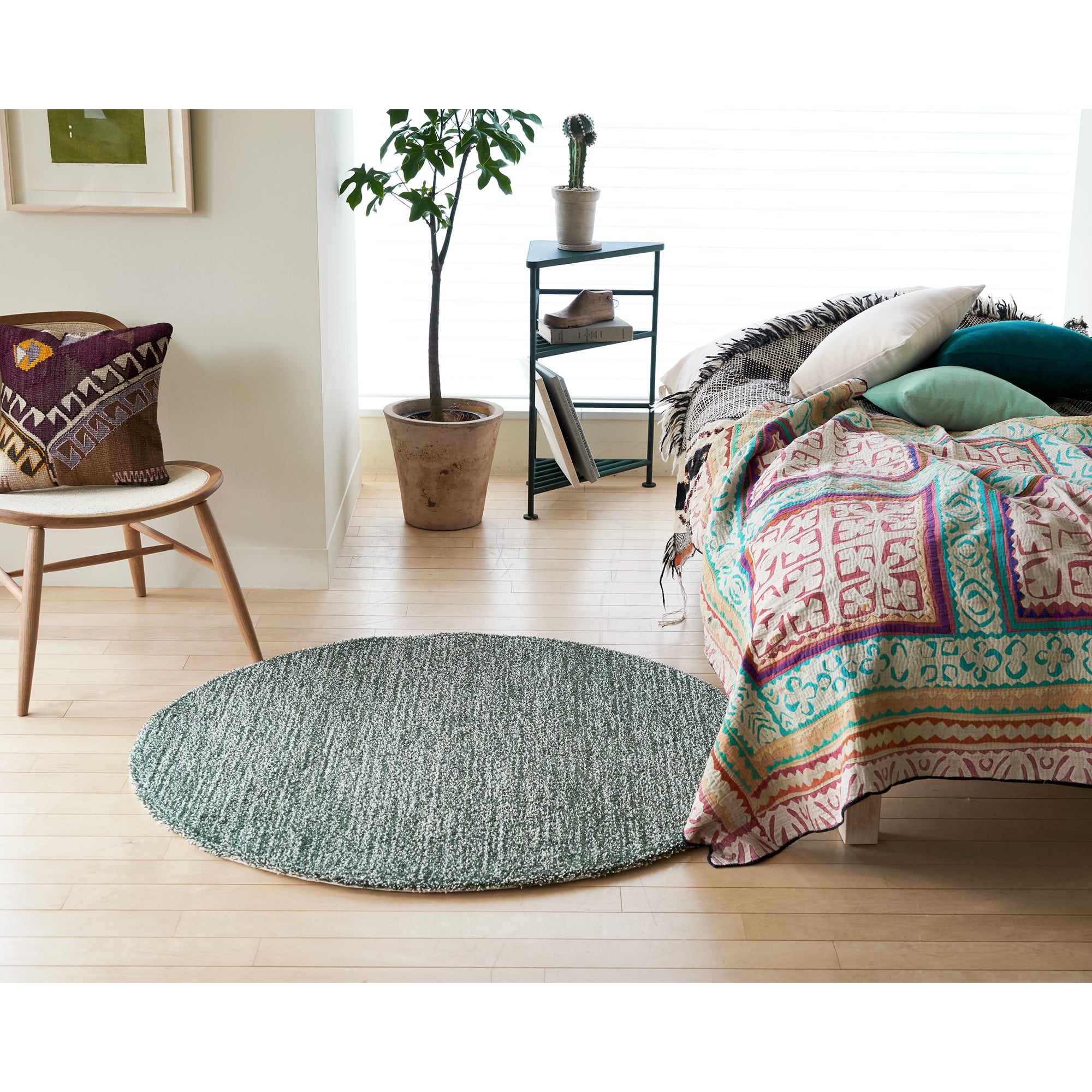 ラグ Fioriウールツイスト15 円形120cm グリーン｜ラグ一覧｜IDEE SHOP