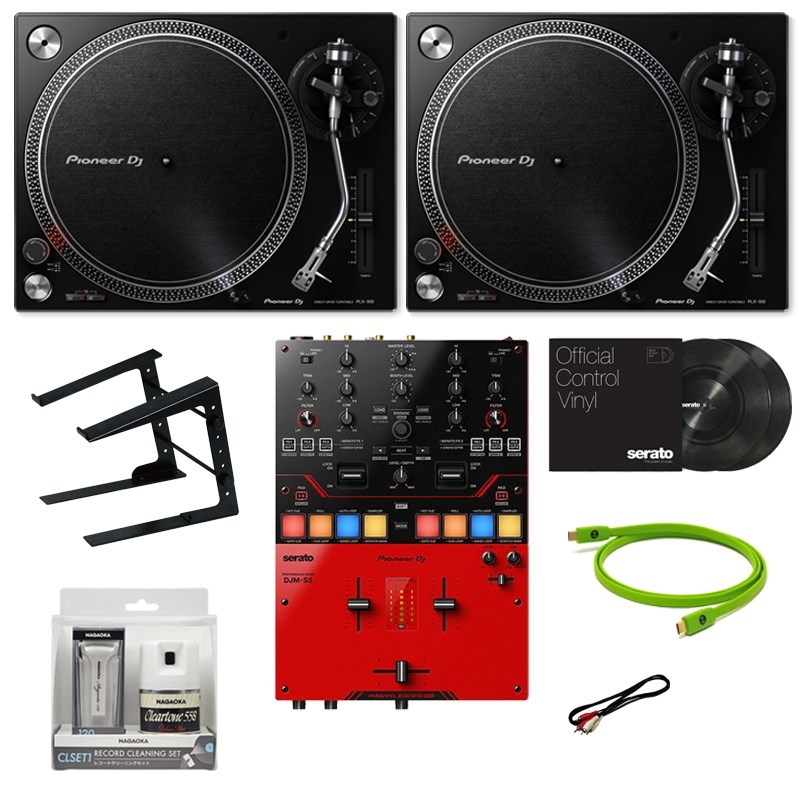 Pioneer DJ PLX-500-K + DJM-S5 スクラッチDJ初心者10点セット 【無償