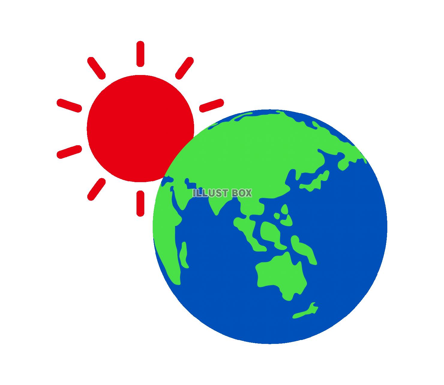 地球と太陽：イラスト無料