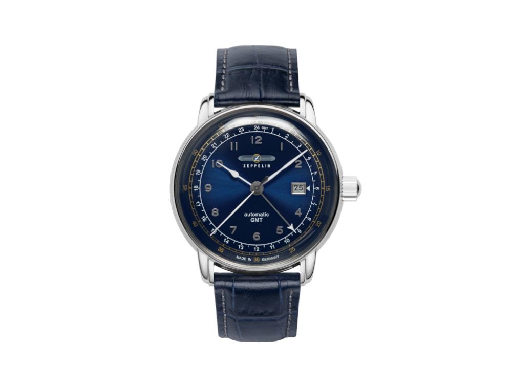 Zeppelin LZ 129 Hindenburg Automatic Watch, Blue, 42 mm, GMT 7668