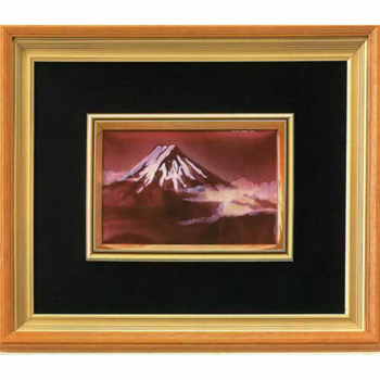 日本土産] 七宝額「赤富士」 【N608】 | 三洋堂 世界のおみやげショップ