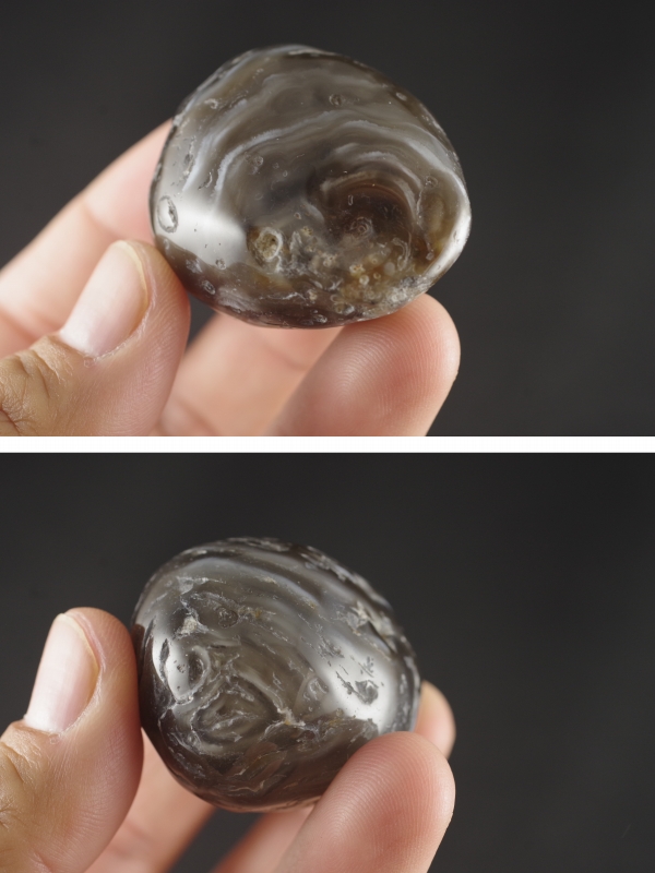 水入り瑪瑙 丸磨き 52g 天然石販売 名取貴石 天然石原石鉱物結晶