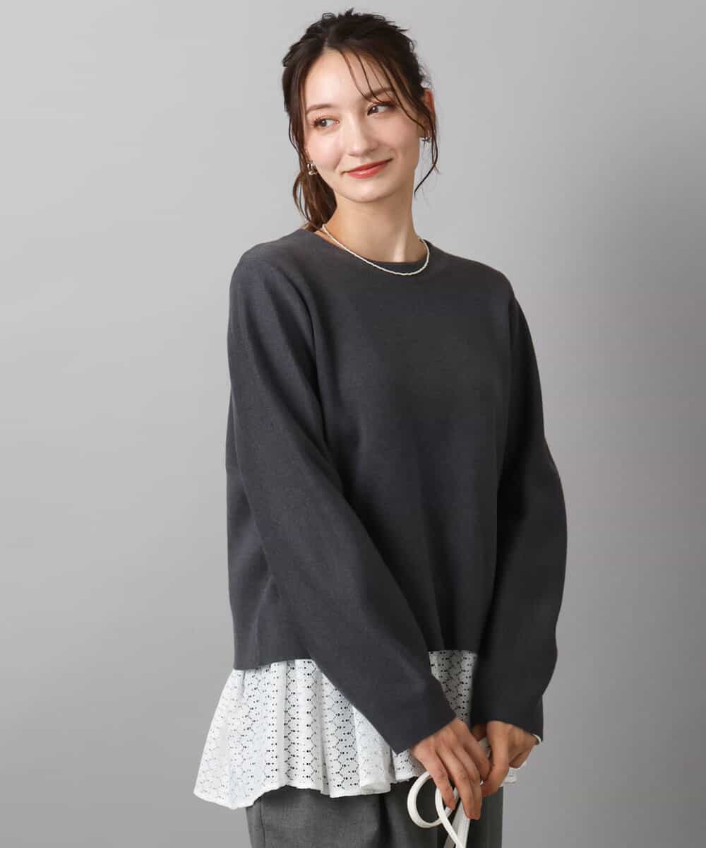 スムース編みバック釦ニット/洗える(ニット・セーター) | MK MICHEL