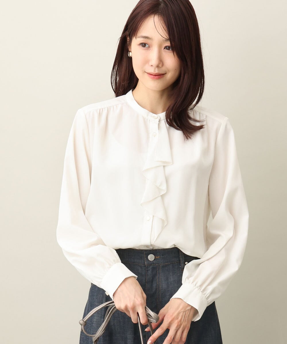 フロントフリルブラウス/洗える(ブラウス・シャツ) | MK MICHEL KLEIN