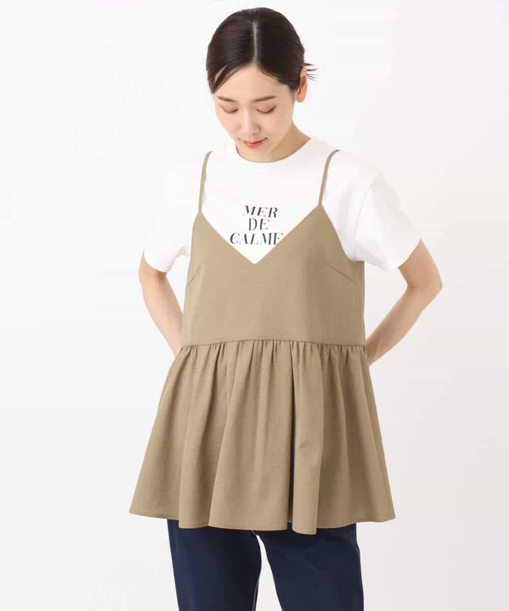 ドライリネンライクキャミソールビスチェ/洗える(ブラウス・シャツ