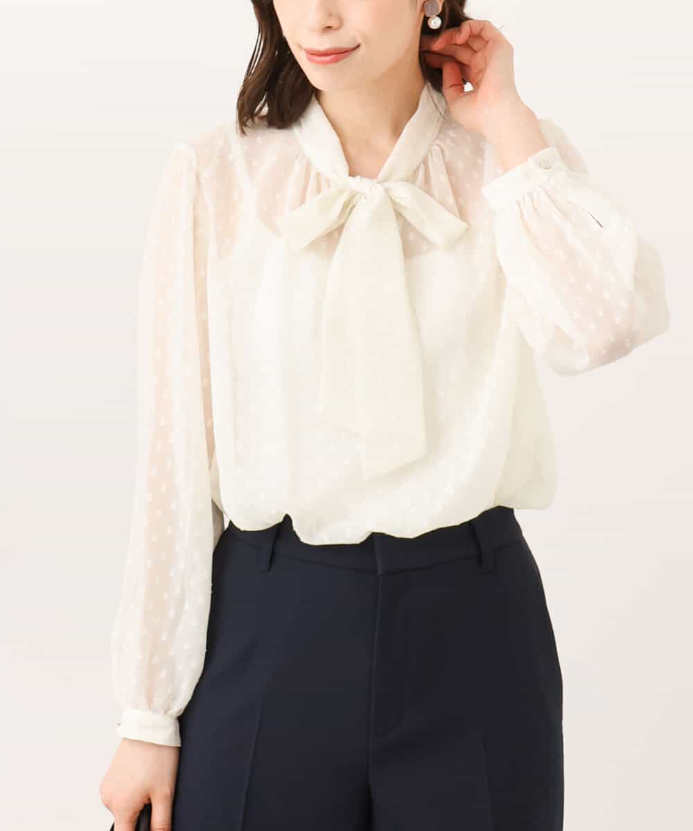ドットシアーボウタイブラウス/洗える(ブラウス・シャツ) | OFUON le