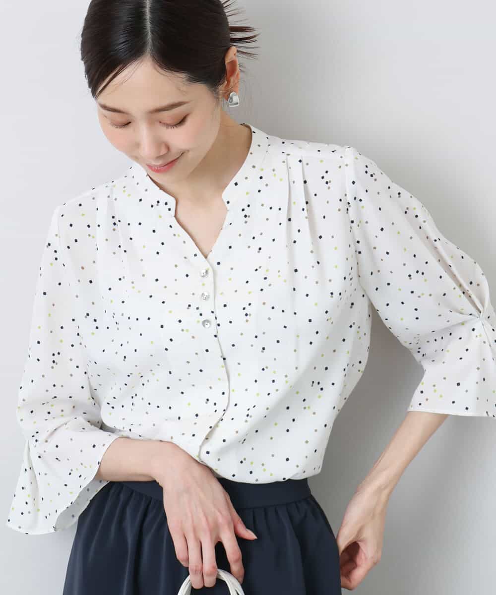 カラースクエアプリントブラウス/洗える(ブラウス・シャツ) | MK