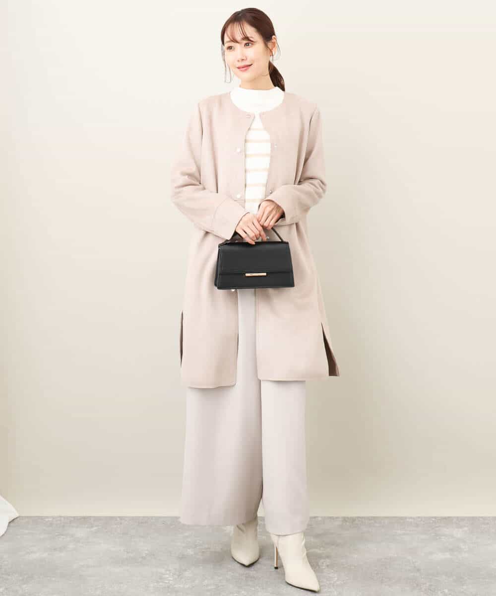 フェイクスウェードノーカラーコート/洗える(ノーカラーコート) | MK