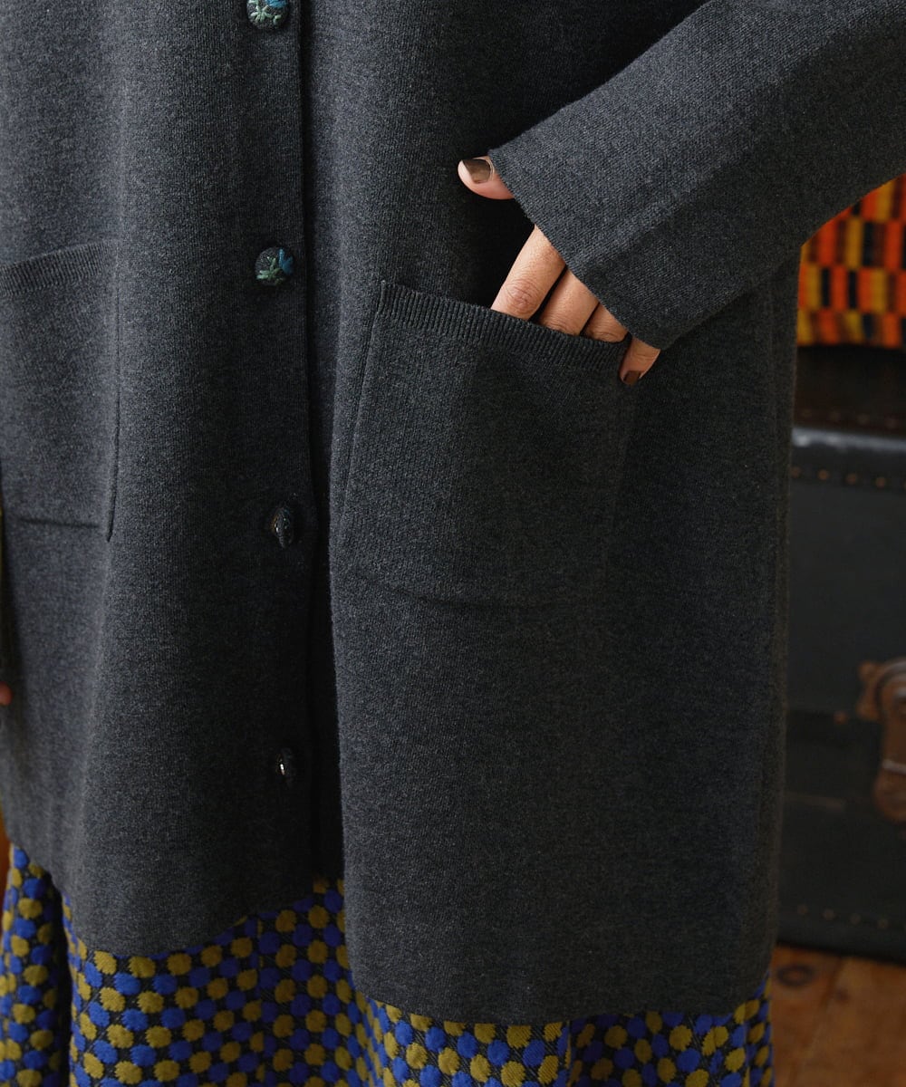 Palque Wフェイス ロングニットカーディガン(カーディガン