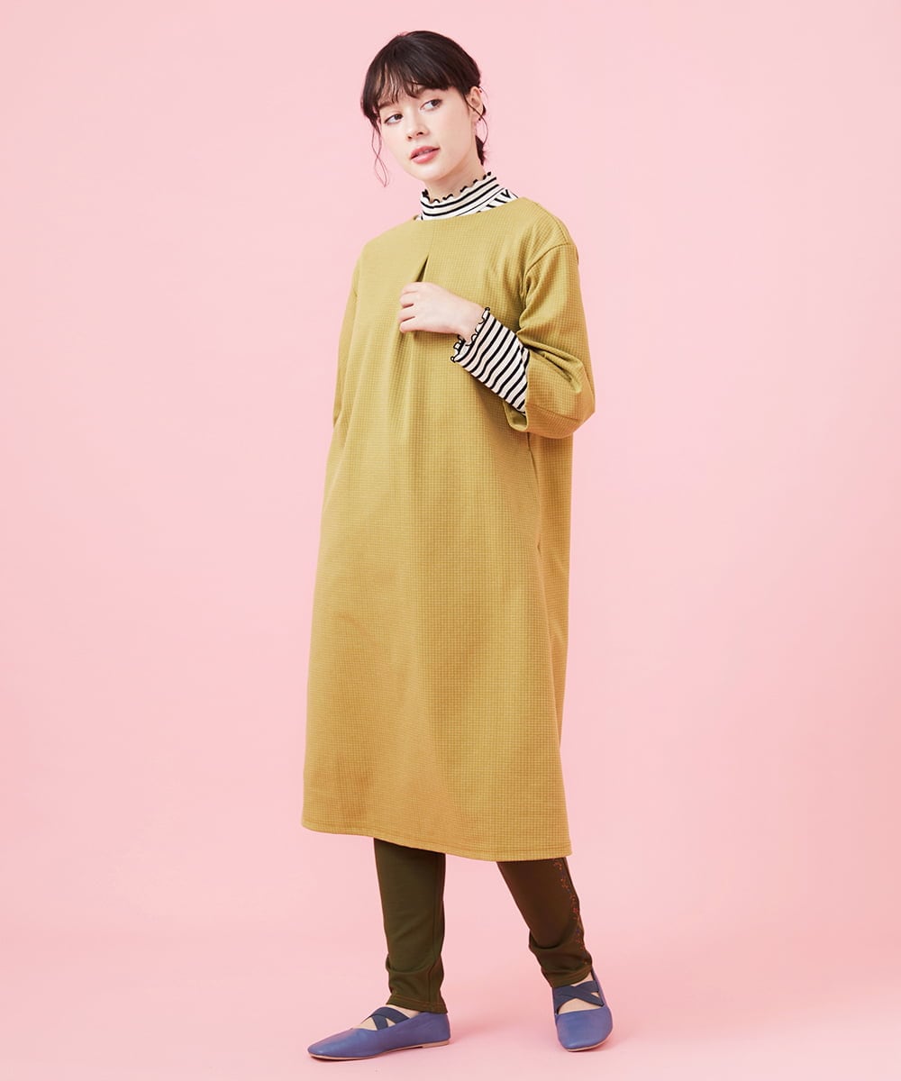 シャドウチェックジャカード カットソーワンピース(ワンピース