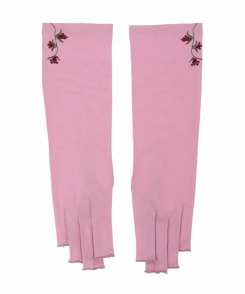 日本製/接触冷感】フラワー刺繍UVカットアームカバー(手袋) | Sybilla