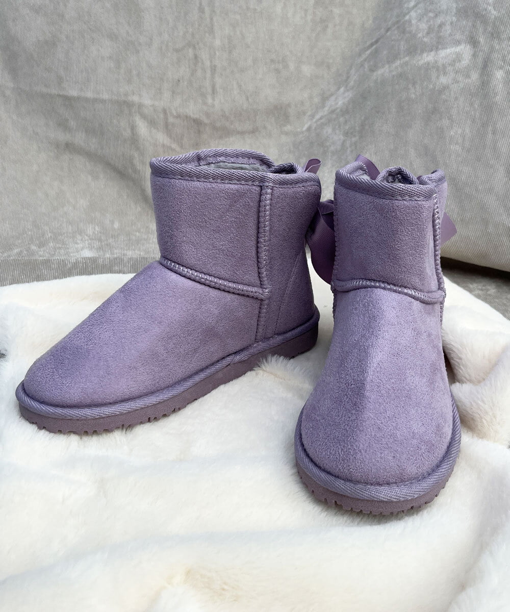 KIDS]リボン付フェイクムートンブーツ[WEB限定サイズ](ブーツ