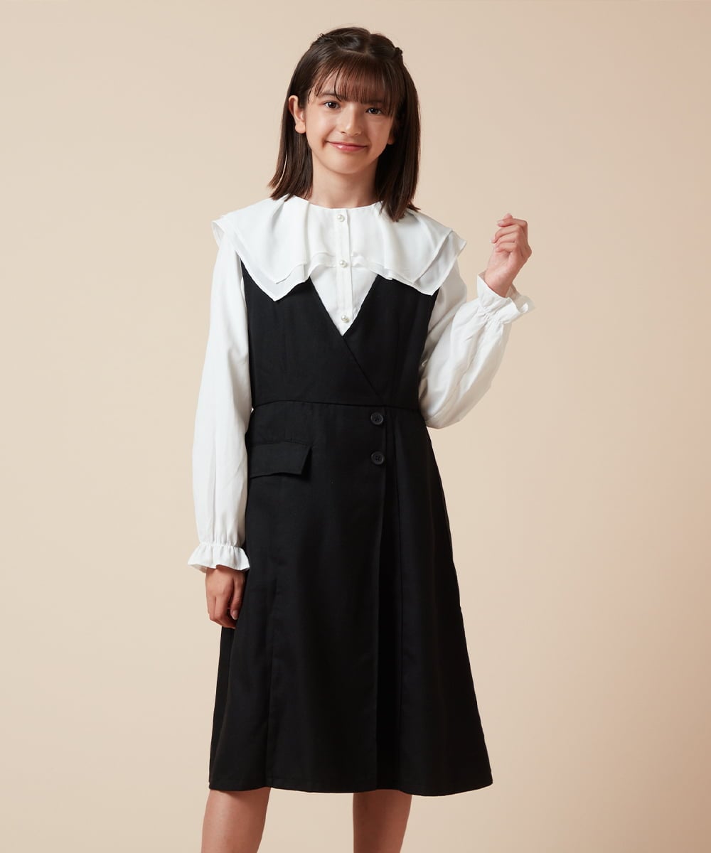 140-150]タックフレアジャンスカ(ジャンパースカート) | a.v.v KIDS