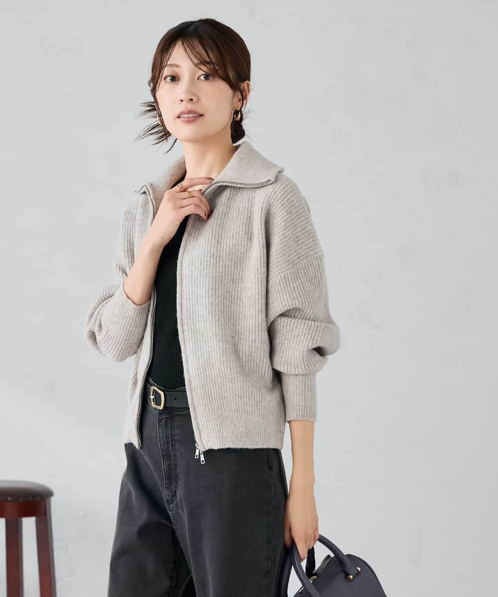 WZIP襟付きニットブルゾン(カーディガン) | a.v.v(アー・ヴェ・ヴェ