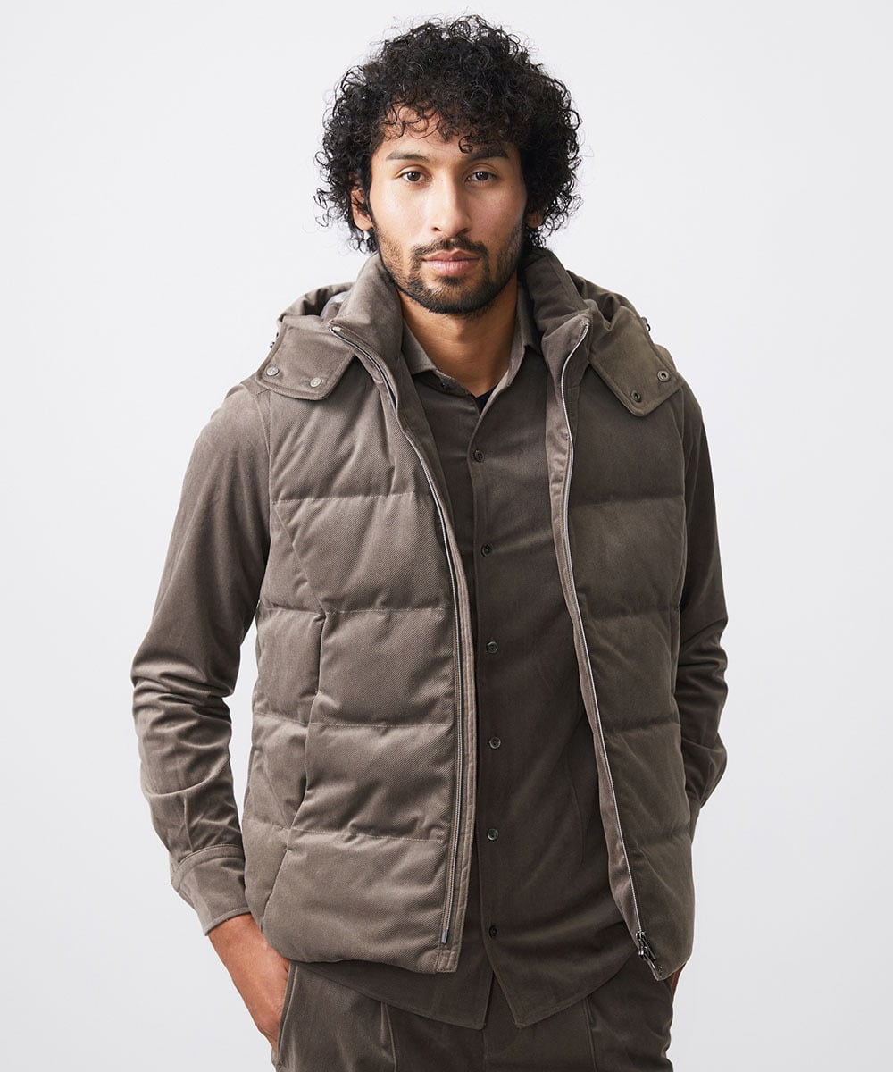 トリコットベロアダウンベスト セットアップ(ダウンジャケット・コート