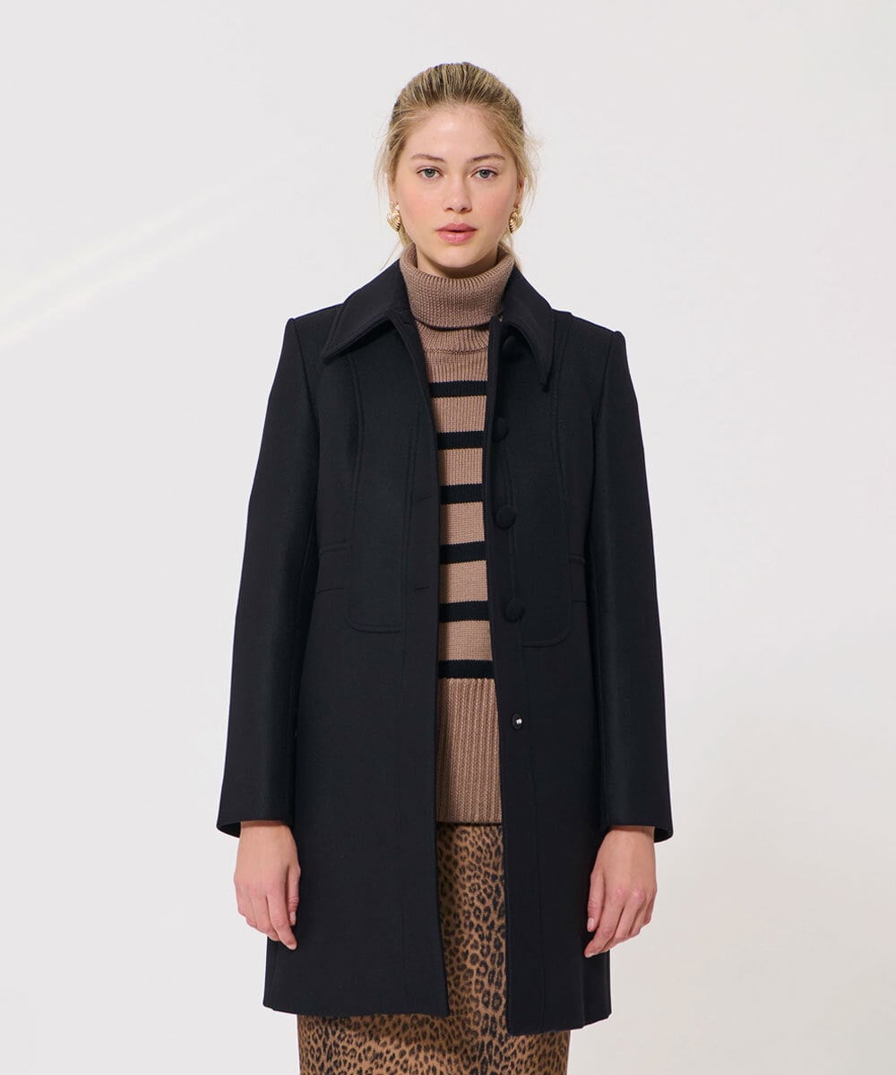 メディア着用】ウールメルトンコート(ステンカラーコート) | TARA