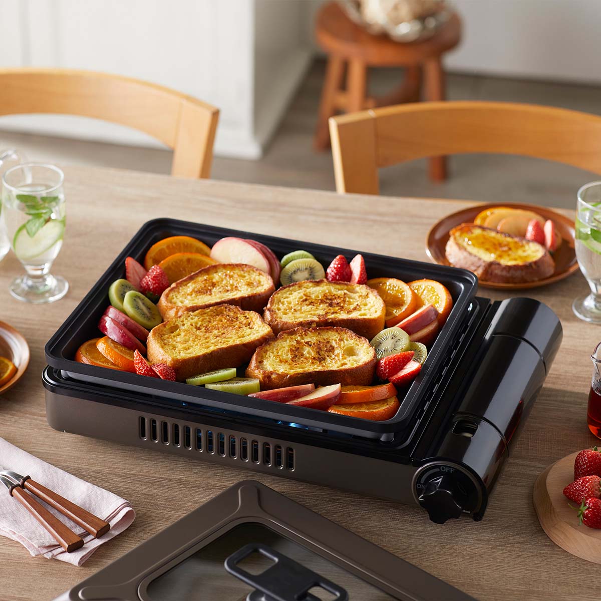 カセットガスホットプレート 焼き上手さんβ ブラウン