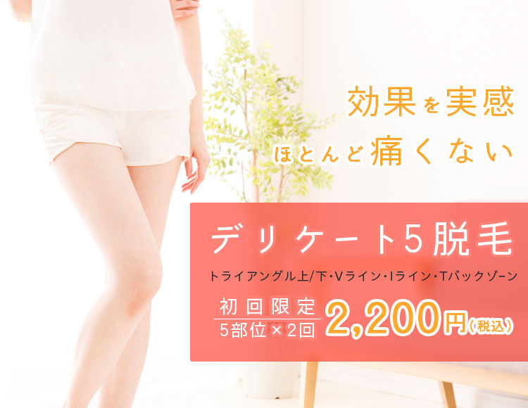 デリケート5脱毛2,200円(税込)｜ジェイエステティック【公式】