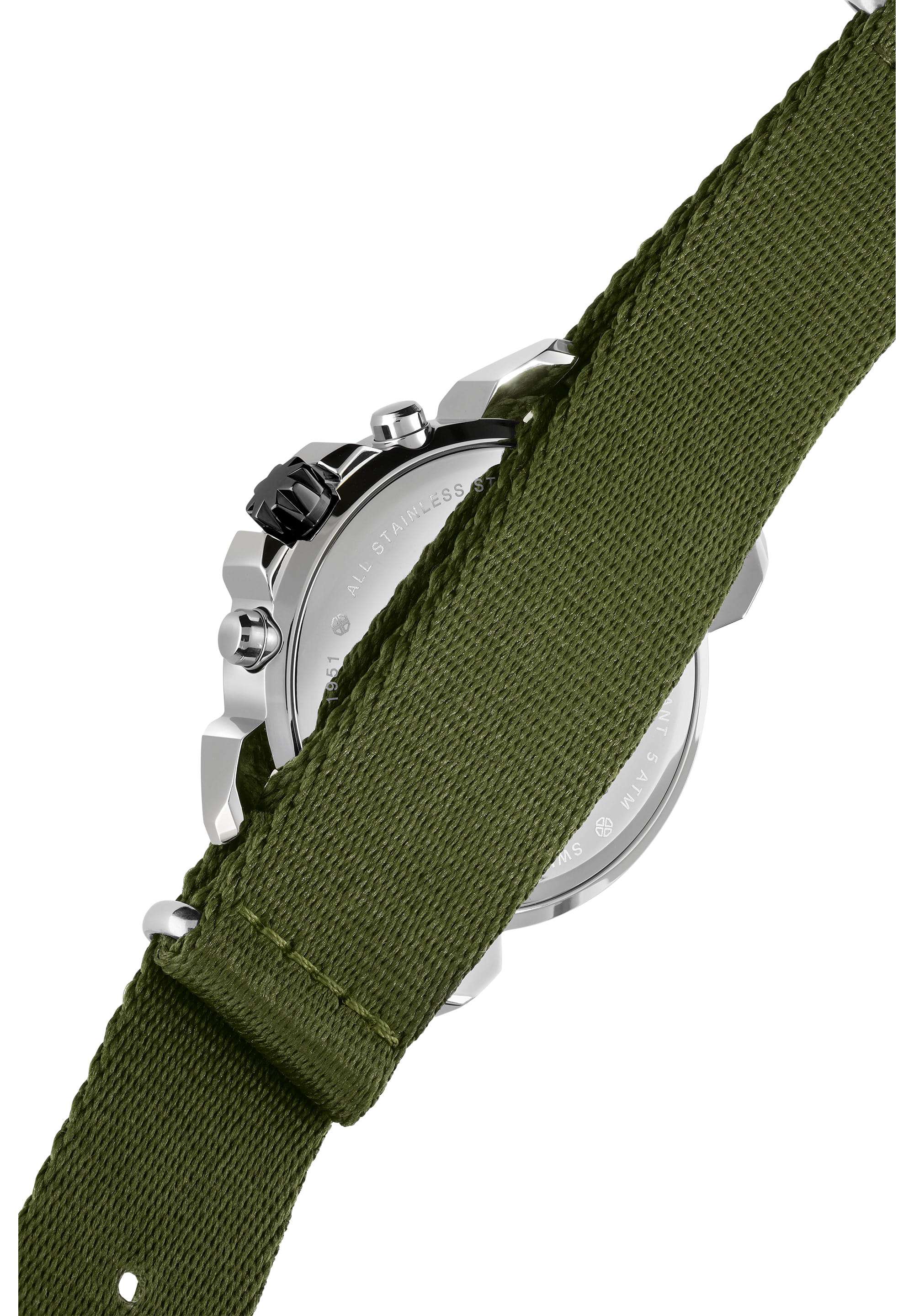 LeWy 9 Chronograph Sapphire Men's Watch Sand Dial Army Green NATO