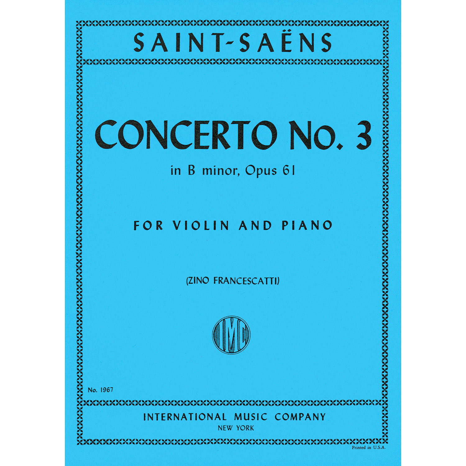 Concerto No. 3 in B Minor, Op.61 for violin and piano; Camille