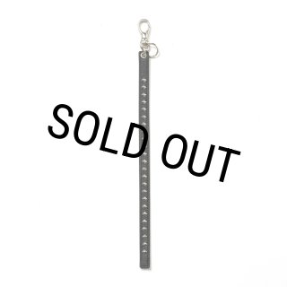 CALEE/STUDS LEATHER LONG KEY RING（BLACK）［スタッズレザーロング