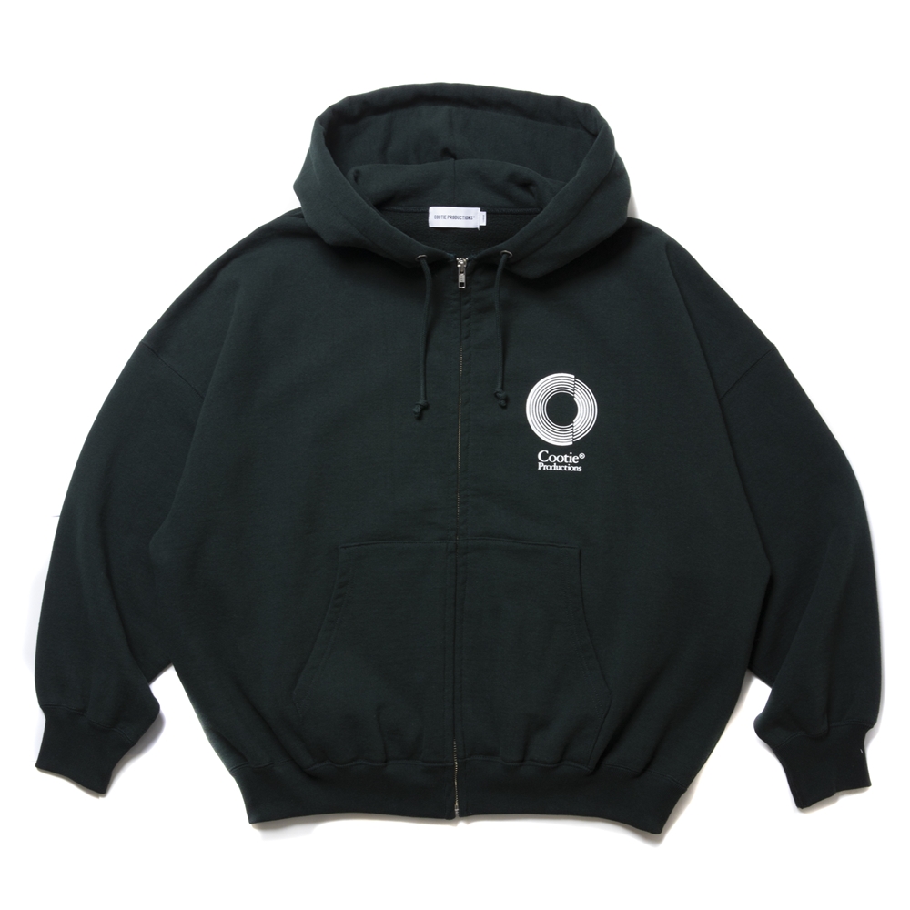 COOTIE PRODUCTIONS/Open End Yarn Heavy Oz Sweat Zip Hoodie（Green
