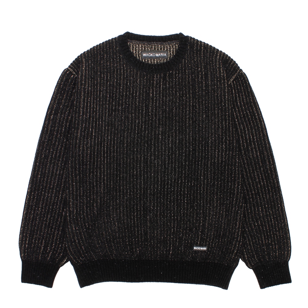 WACKO MARIA/GLITTER KNIT SWEATER（BLACK/GOLD）［グリッターニット