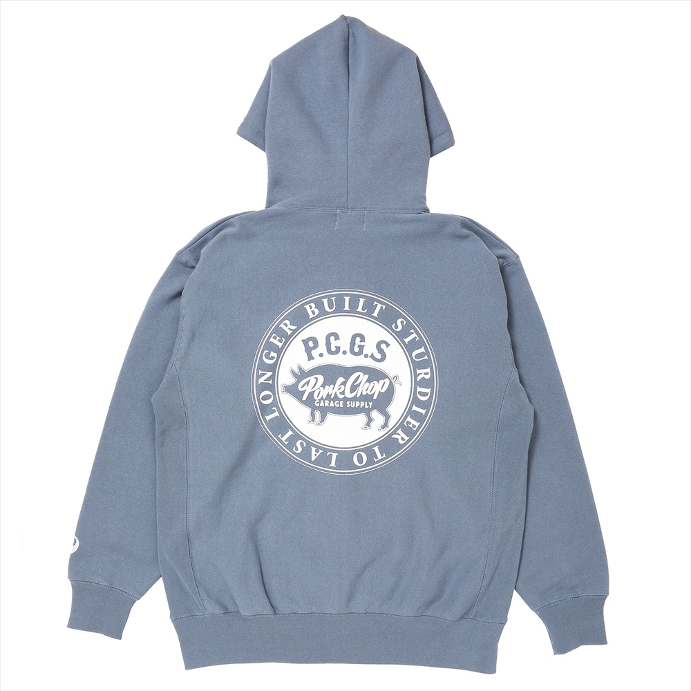PORKCHOP/CIRCLE PORK ZIP UP HOODIE（STONE BLUE）［サークルポーク