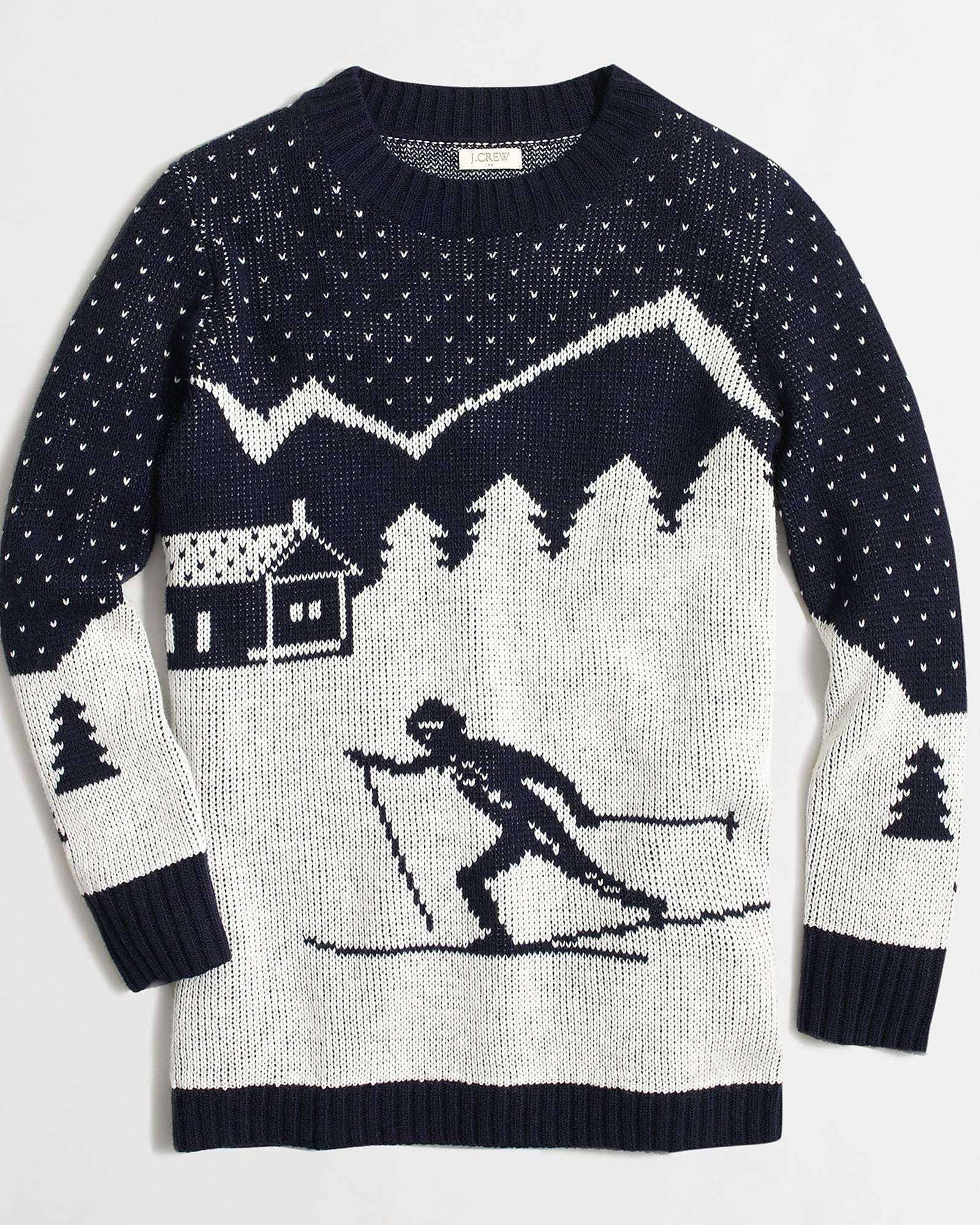 Intarsia Ski Scene Sweater For Women | Factory