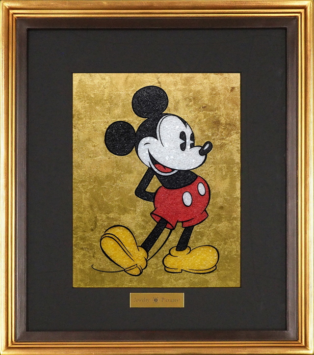 ジュエリー絵画® ディズニー 「ミッキーマウス ゴールド」（Mサイズ）