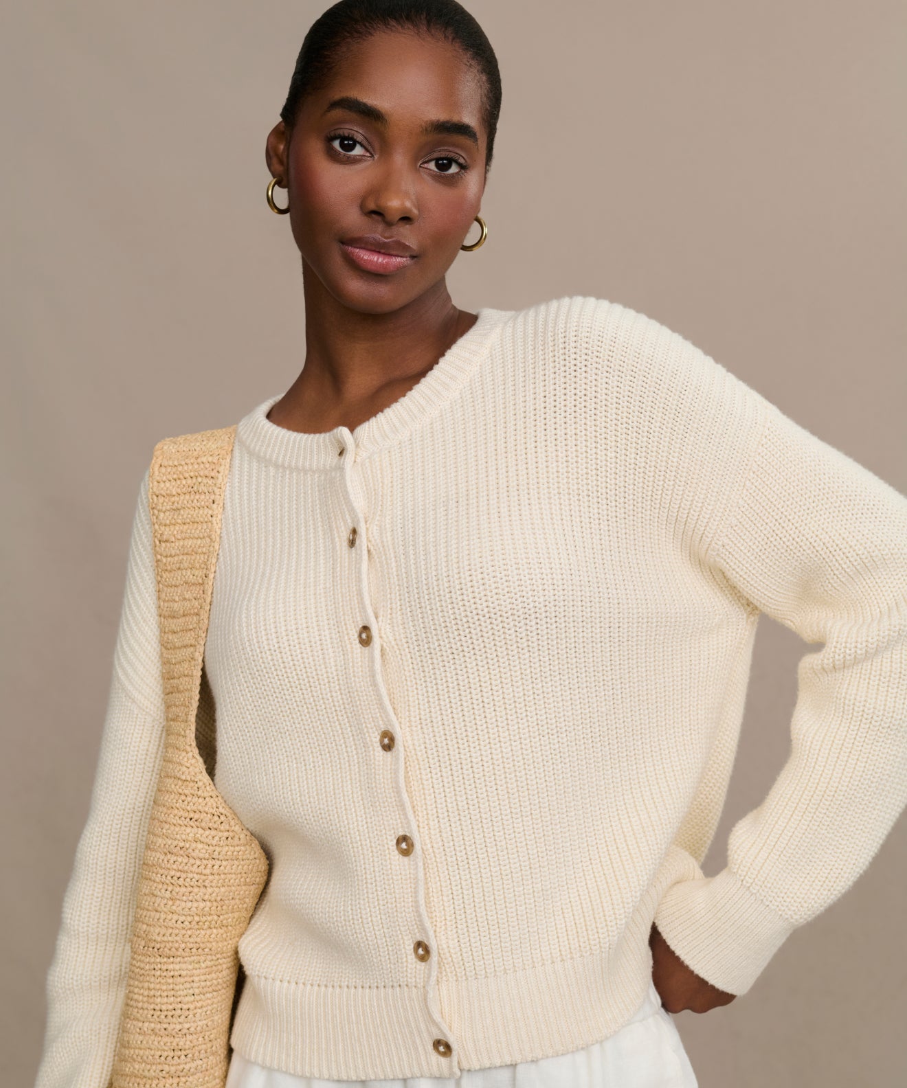 Cotton Hayes Crewneck Cardigan | Jenni Kayne