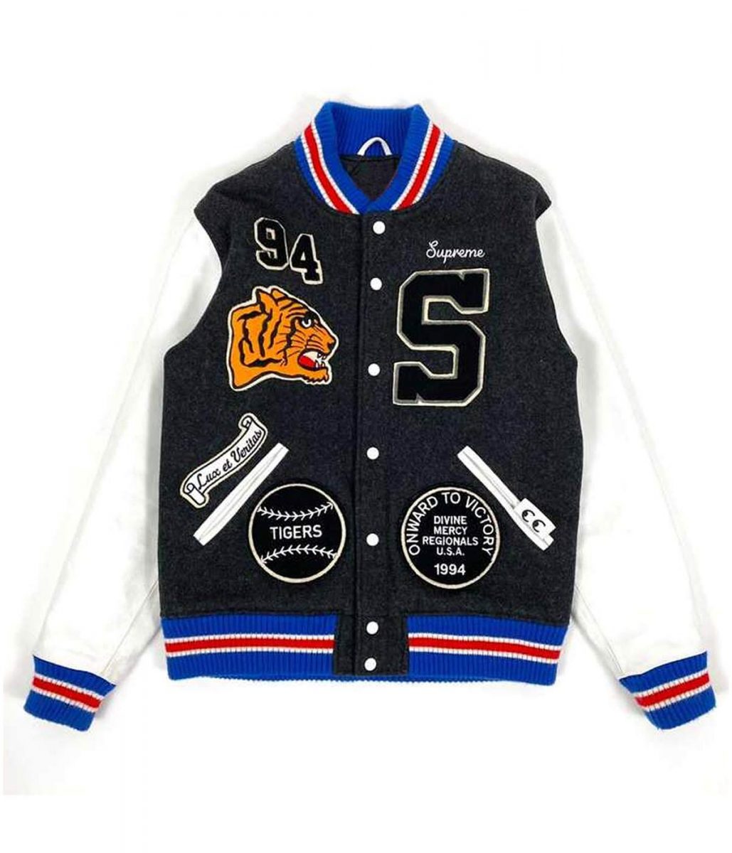 Letterman Supreme Tiger Black Varsity Jacket - Jackets Masters