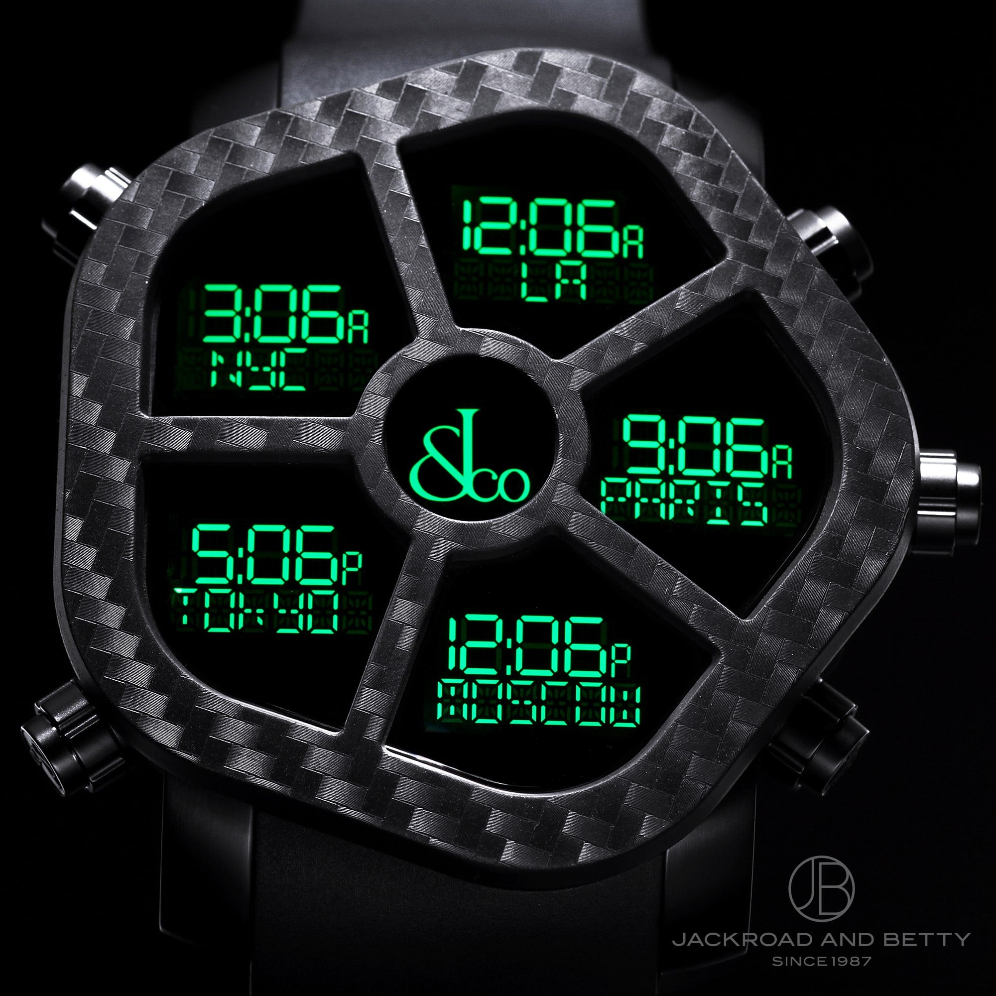 デジタル 5タイムゾーン ゴースト[JC-GST-CBN] Digital Five Time Zone