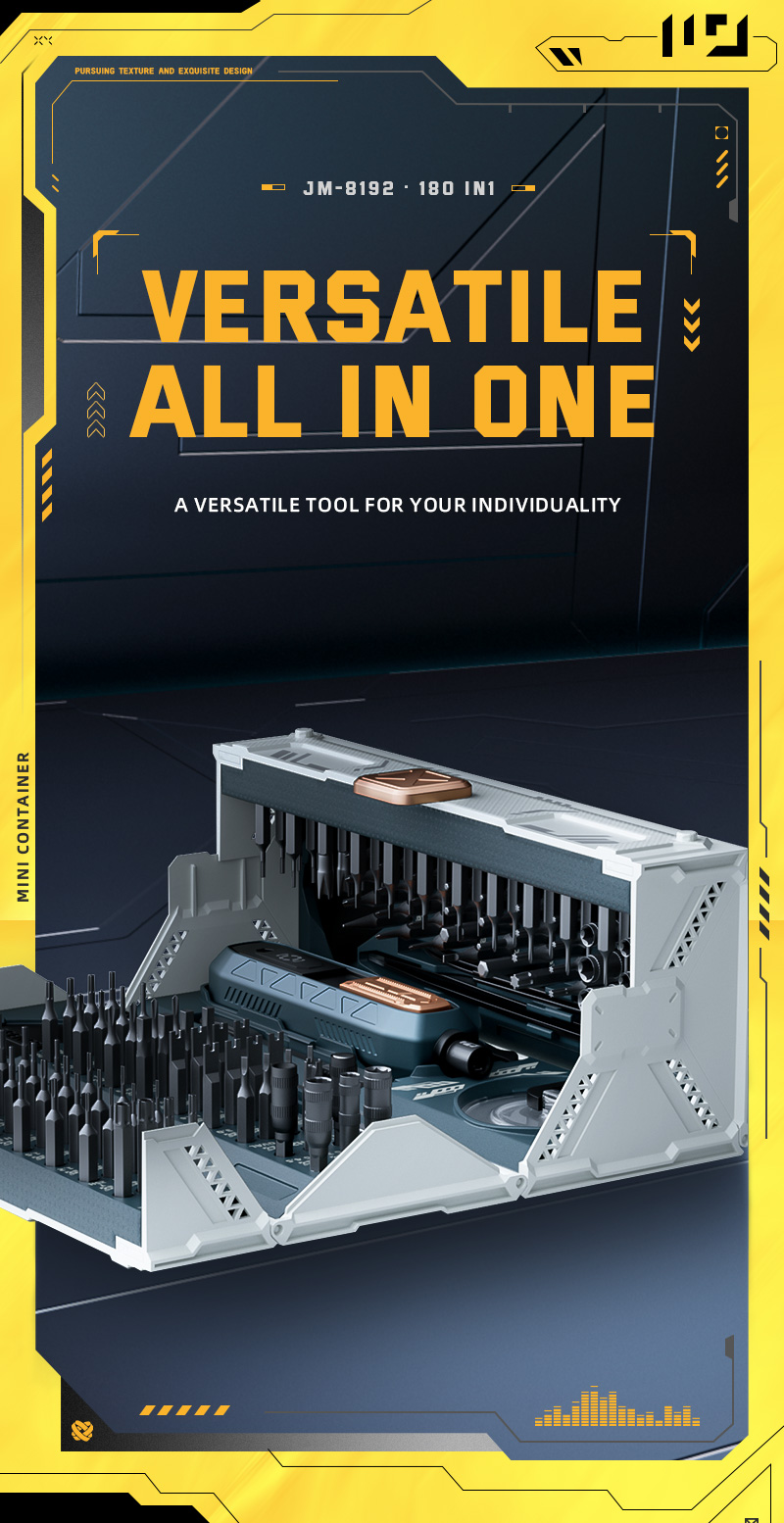 180 in 1 Multi-bit Precision Screwdriver Set with Container - Jakemy