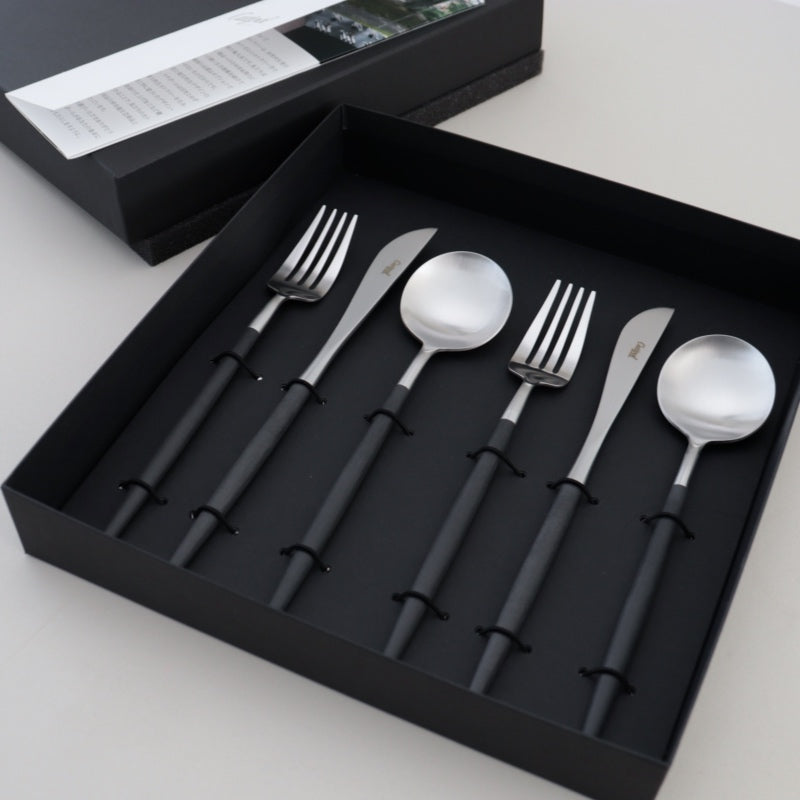 クチポール カトラリー GOAギフトセット ディナー6本 ブラックシルバー