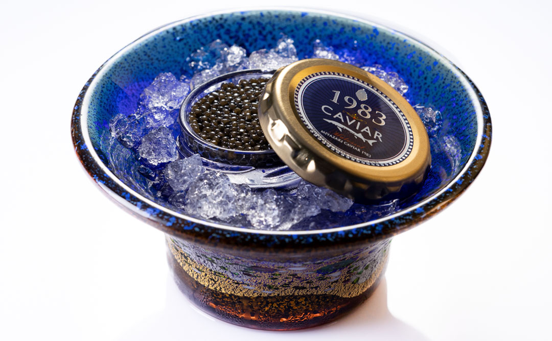 金・プラチナ象嵌「光琳」1983 J.CAVIAR BOWL 皇晶（こうしょう