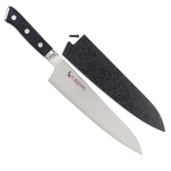 Zanmai Pro Damascus Gyuto SE 8.2-in with Black Lacquer Saya Cover