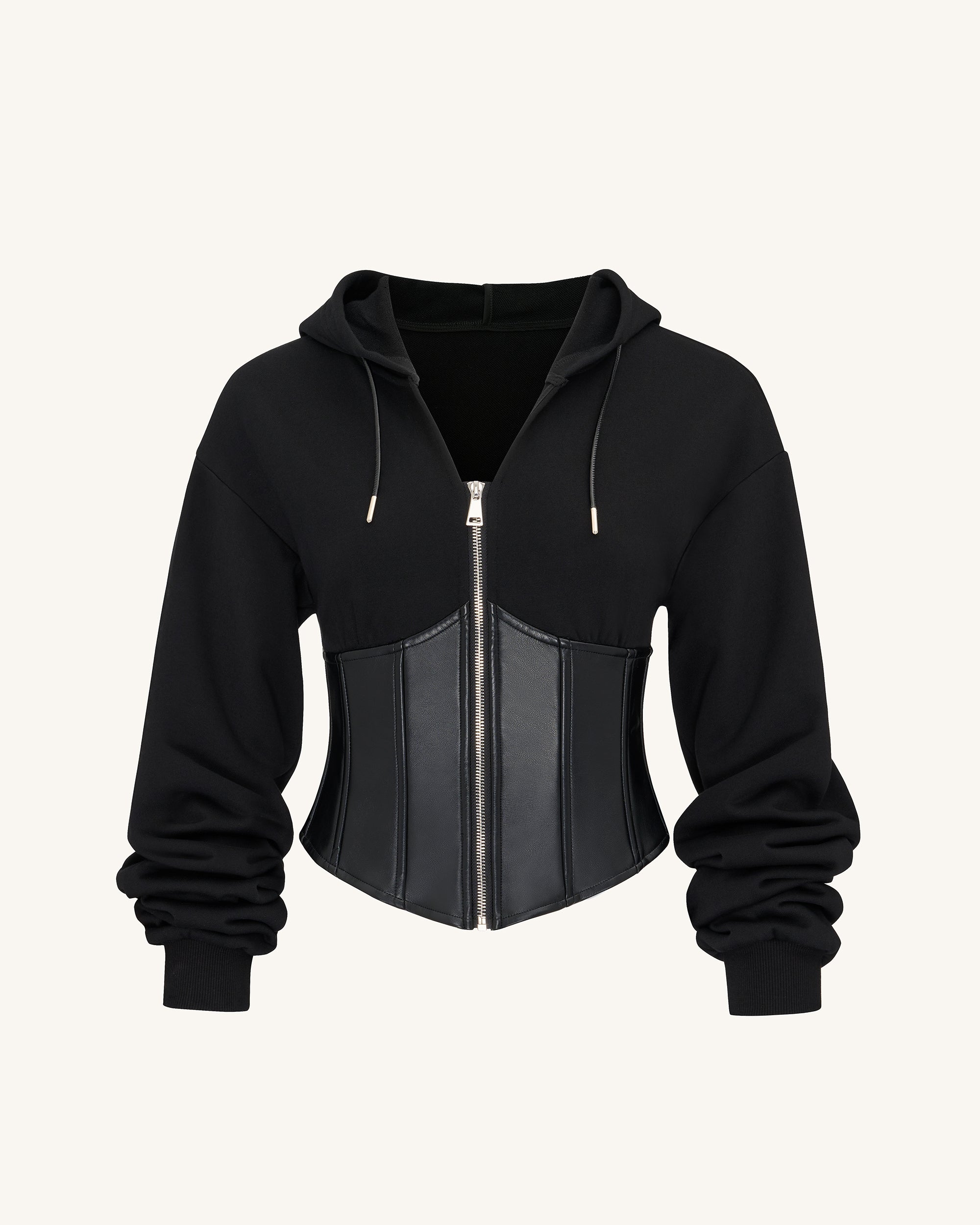 Valentina Structured Corset Hoodie - Black - JW PEI UK