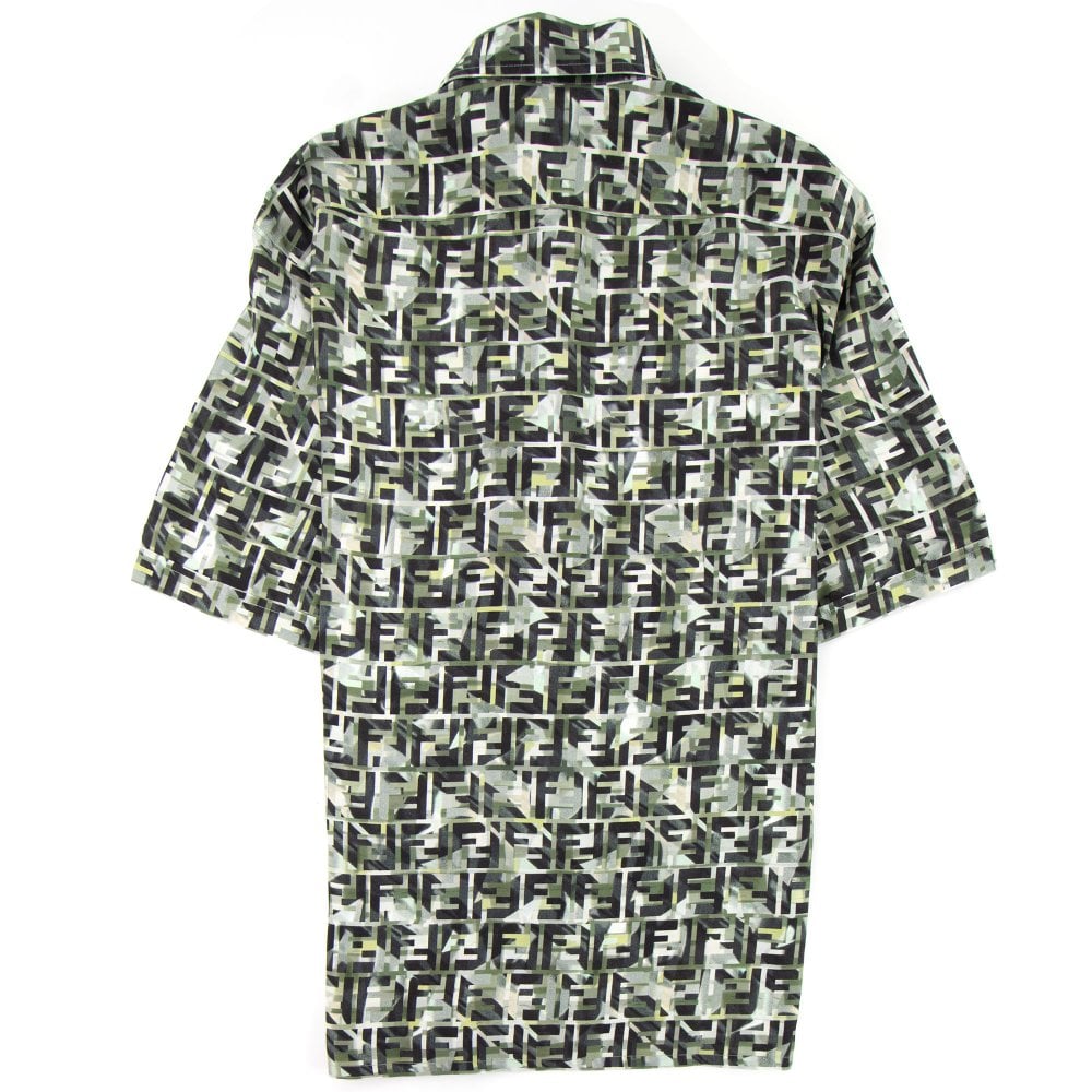 Fendi Camouflage FF Print Shirt Green | ONU