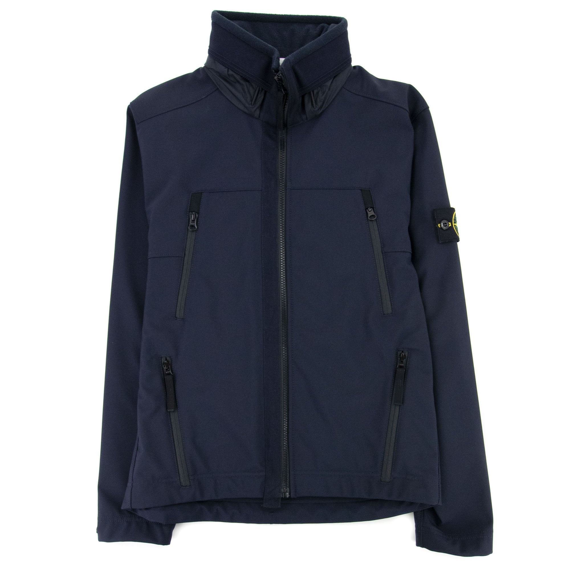 Stone Island Soft Shell-r Hooded Jacket Navy | ONU