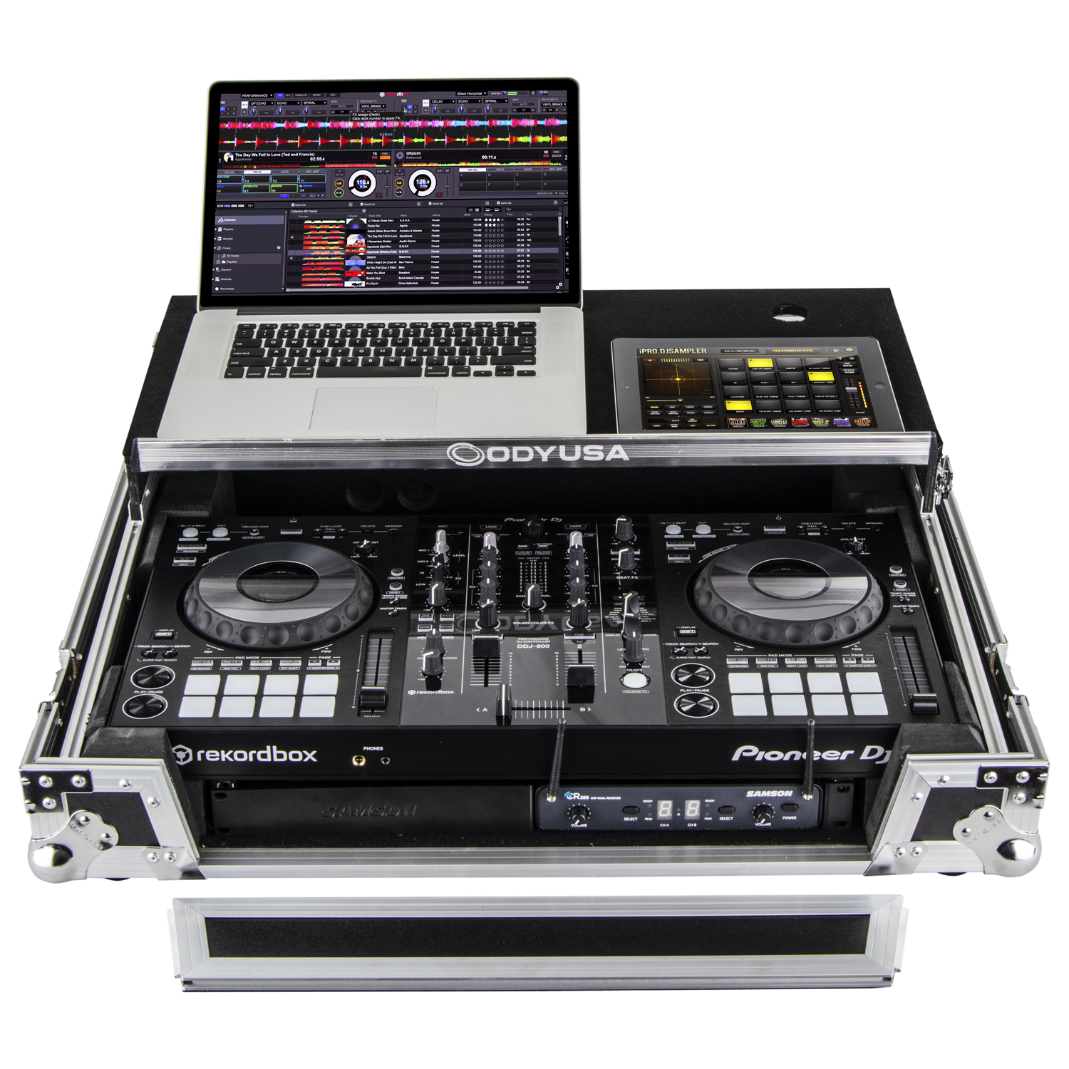 Pioneer DDJ-800 / XDJ-RR Flight Case with Bottom 1U Rack Space and