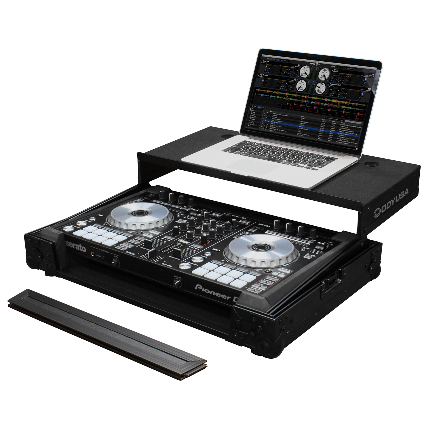 Black Pioneer DDJ-SR2 Flight Case with Glide Platform - Odyssey Cases