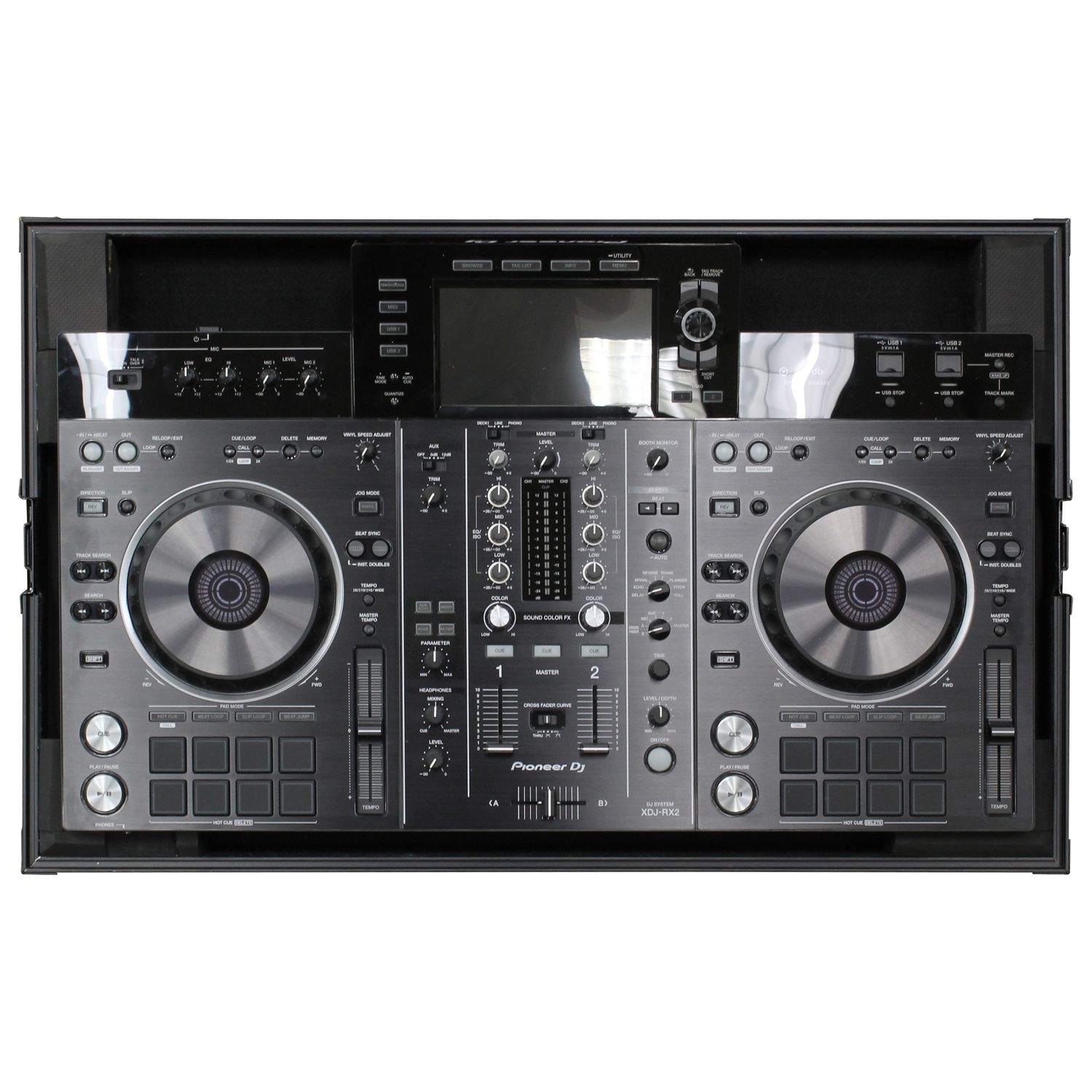 Black Low Profile Pioneer XDJ-RX / XDJ-RX2 Flight Case - Odyssey Cases
