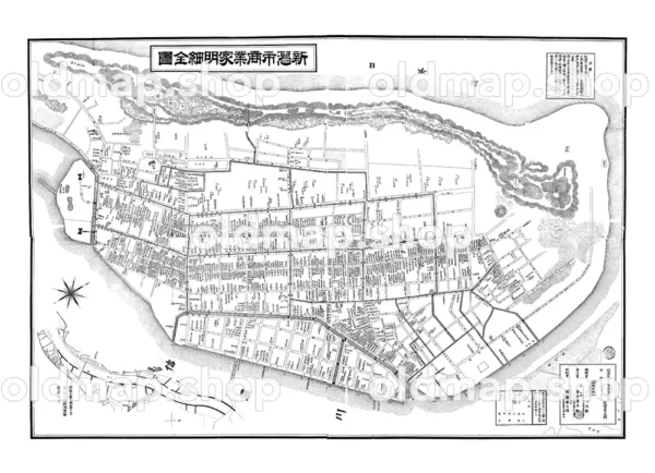 新潟市商業家明細図 明治21年(1888) – 古地図素材データのダウンロード