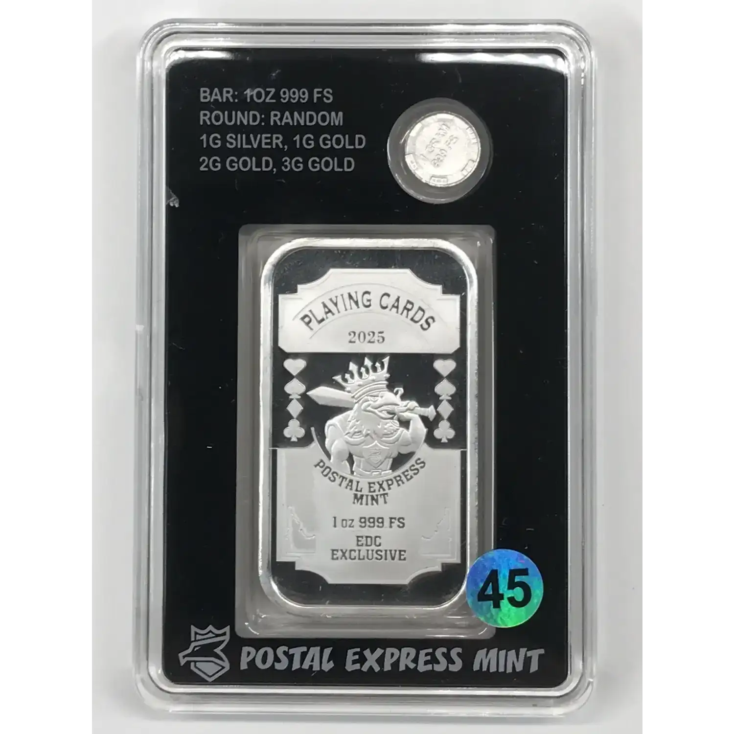 2025 1 oz Silver Bar King of Spades Postal Express Mint - Old